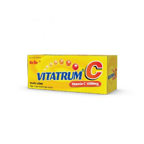 Thuốc Vitatrum C 1000mg BRV điều trị thiếu vitamin C (10 viên sủi)